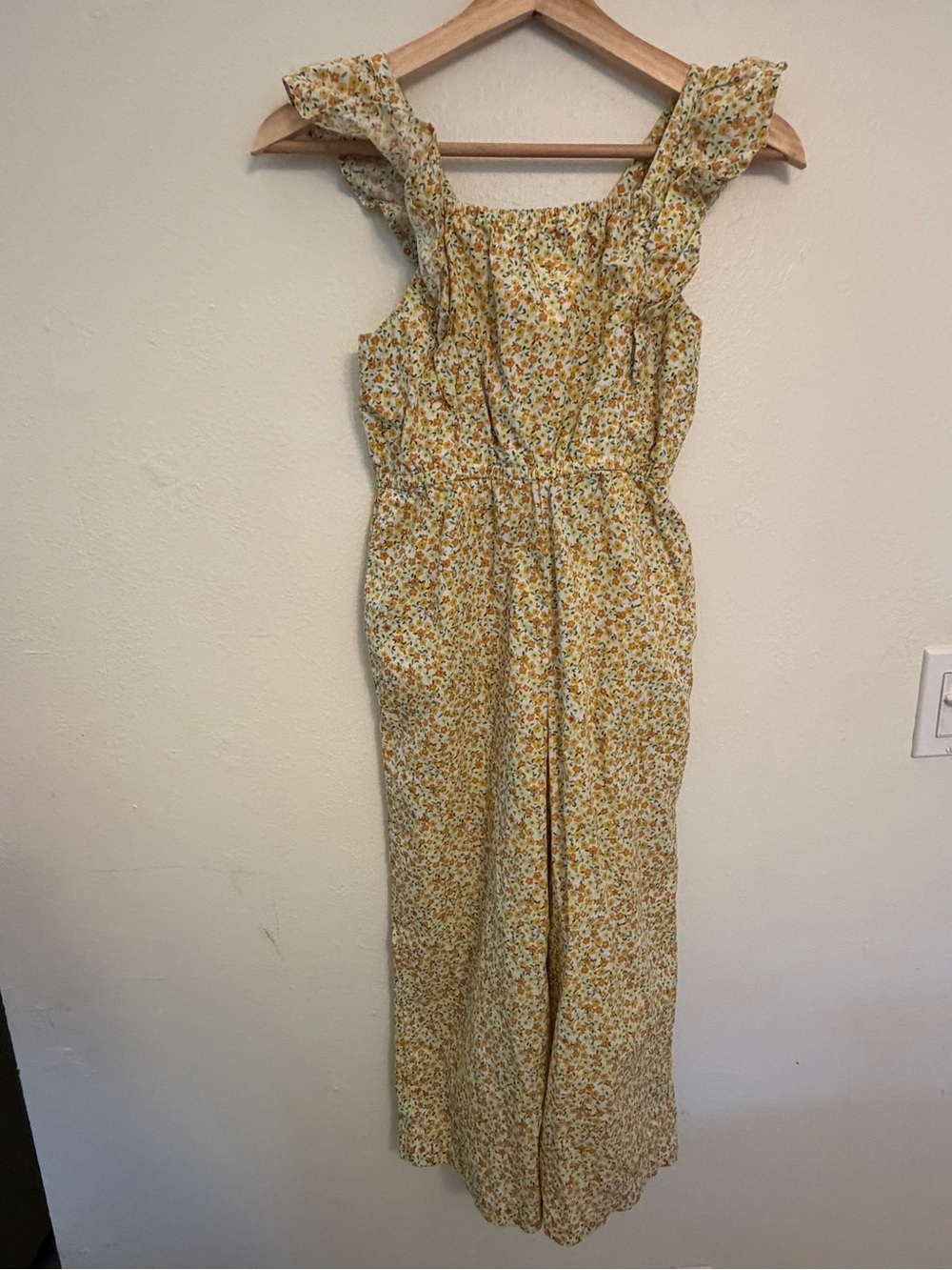 Tea Collection Yellow Floral Girls Jumpsuit Romper
